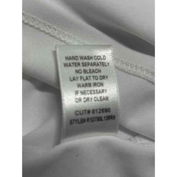 Rabbit Design Lace Dress 16 Short Sleeve Boho Vacation Peplum Hem Preppy White - Picture 8 of 8